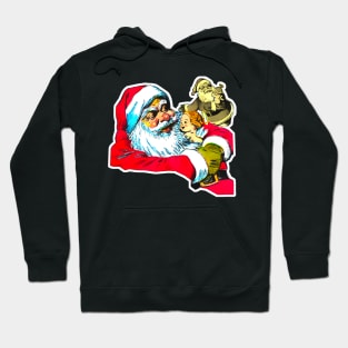 Santa Claus hugging little angel Hoodie